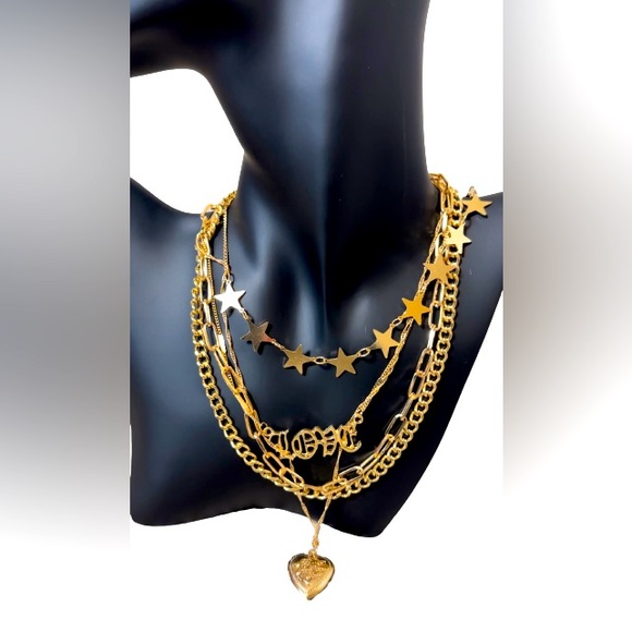 Love The Stars Multi Layered Gold necklace - Picture 3 of 3